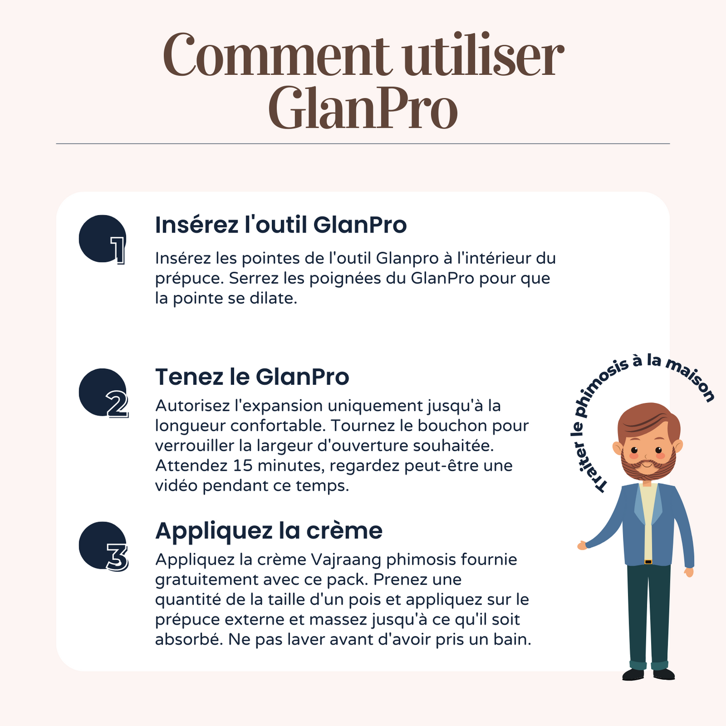 Vajraang GlanPro-Outil d'étirement pour phimosis | Ergonomique et sûr à utiliser | avec crème Phimosis et Poche et bouchon sûrs | Fonctionne sur le phimosis sténopé de type 1